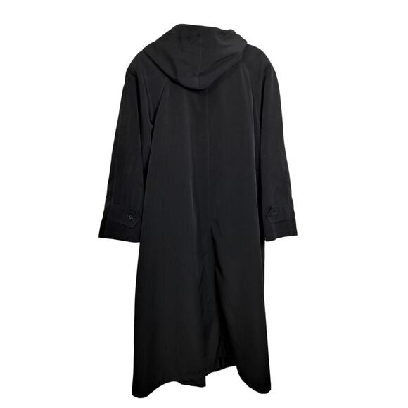 4410)Vtg 80s New York Harbor  Andrea Black Velvet Hooded Removable Liner Coat 16 - Picture 4 of 12